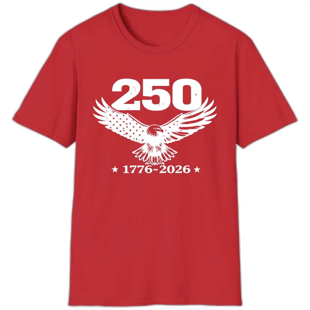 America 250th Anniversary Eagle Design T-Shirt in Red